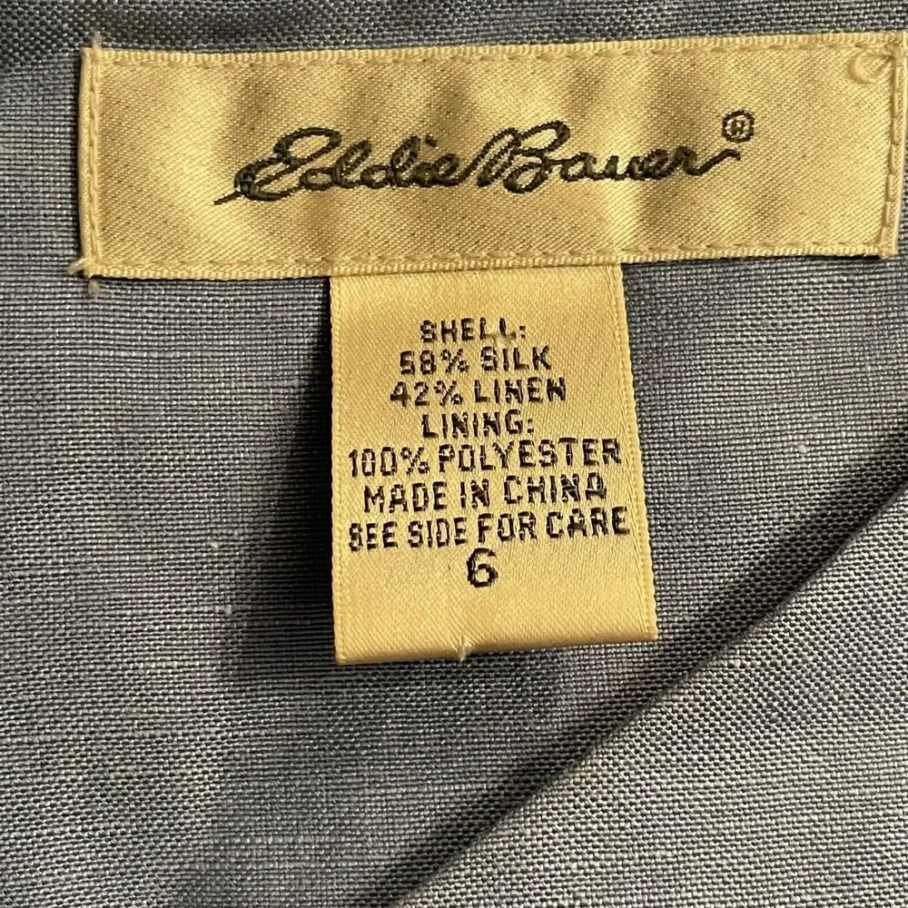 Eddie Bauer Dresd Silk Linen Sheath Short Shift Women's Size 6 EUC‎ - Picture 7 of 13